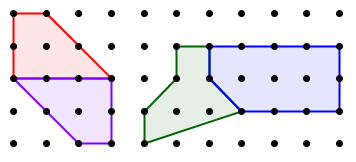 pick's formula: combining polygons